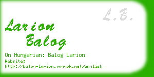 larion balog business card